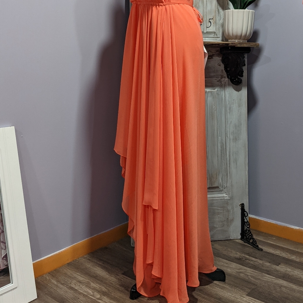 🧡SOLD🧡NWT BCBGMAXAZRIA salmon high-low dress - Picture 5 of 11